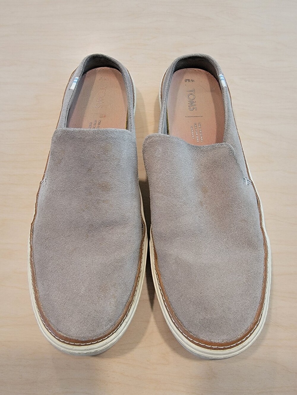Toms Slip-On Suede Loafer Shoes in Light Taupe Women's 8.5 - Picture 2 of 6